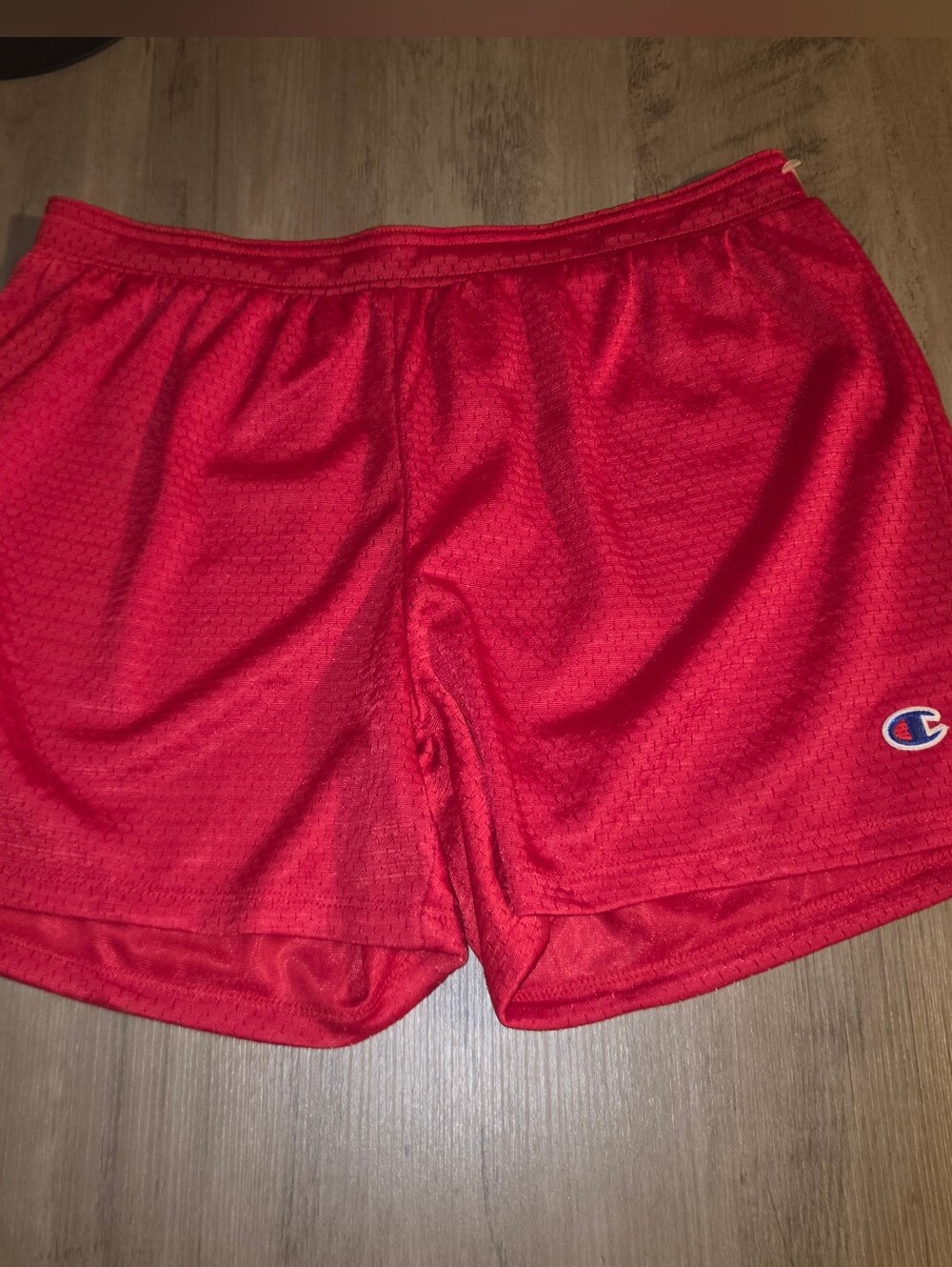 Champion Red Mesh Gym Athletic Shorts Small 4 Inseam C Logo